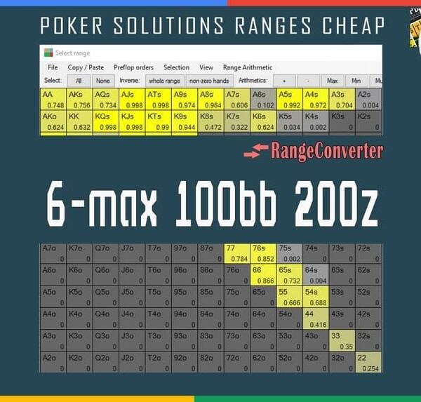 PioSOLVER 6-Max NL200 100bb 5.75 3€ cap Cheap
