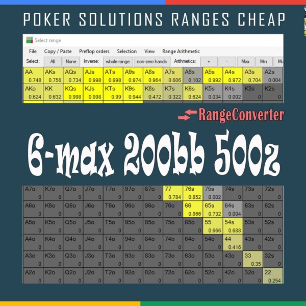 RANGECONVERTER 6-MAX 200BB 500Z (No PioSolver license required)
