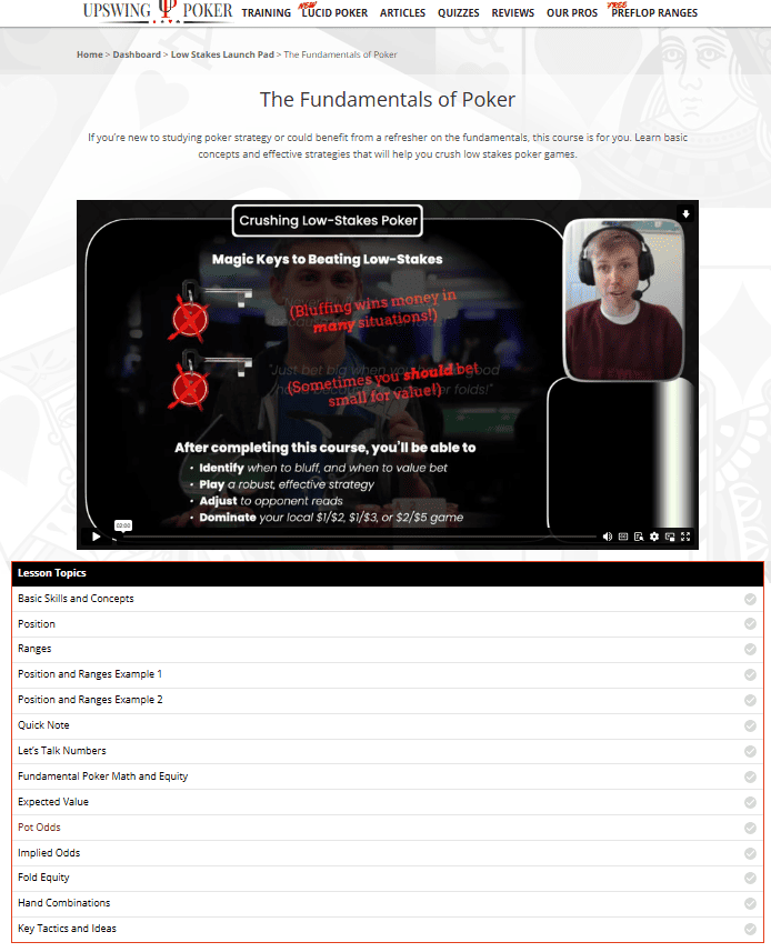 Upswing Lab 1. The Fundamentals of Poker