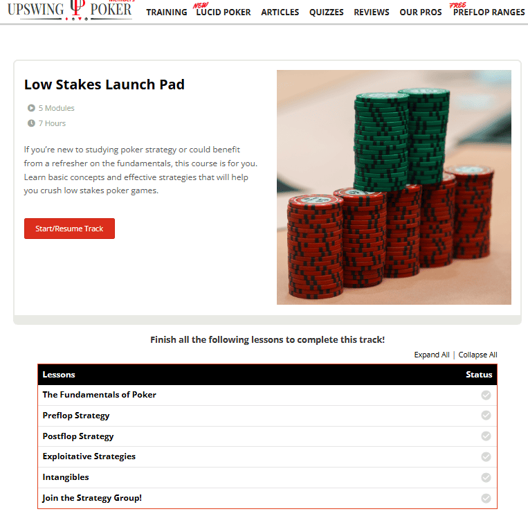 Upswing Poker Lab Low Stakes Launch Pad Proof