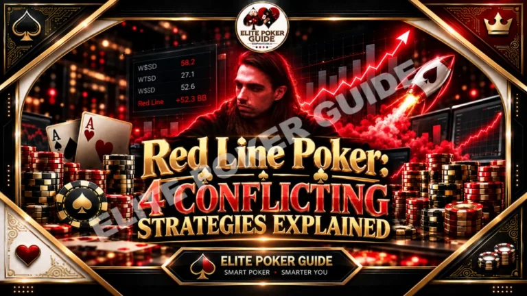 Slide 1 of 14: title slide, Winning Without Showdown, four red line poker courses compared