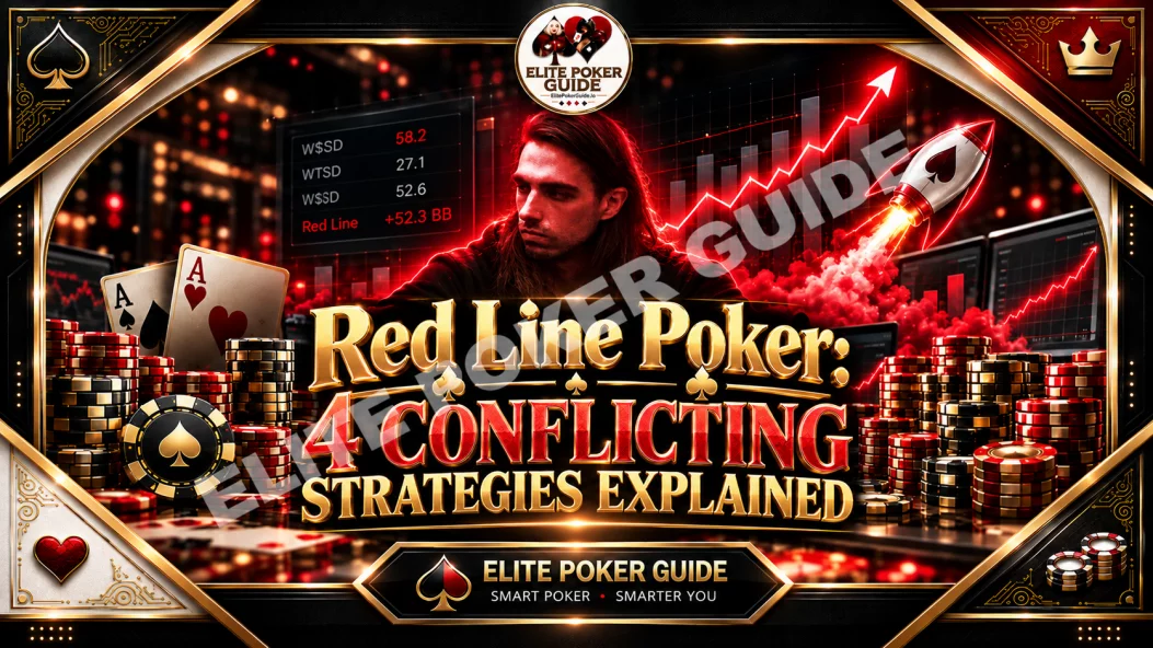 Slide 1 of 14: title slide, Winning Without Showdown, four red line poker courses compared